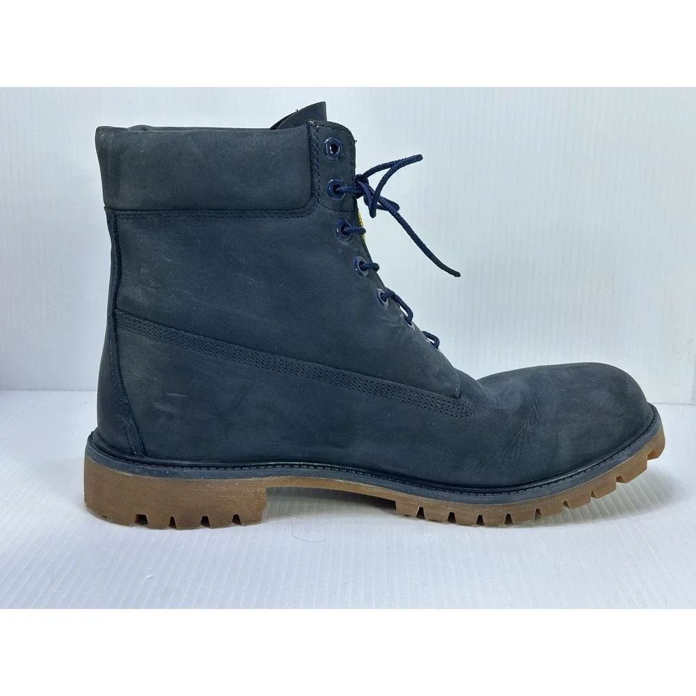 Timberland 6in Premium Waterproof Boots Navy Blue Nubuck Leather 6718B Mens 14 M